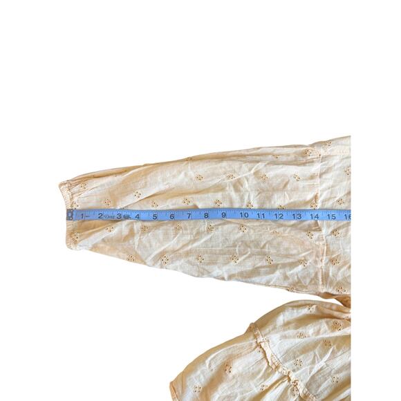 American Eagle Blouse Yellow Eyelet Long Sleeve Dainty Girly Soft Girl Large - Picture 11 of 12